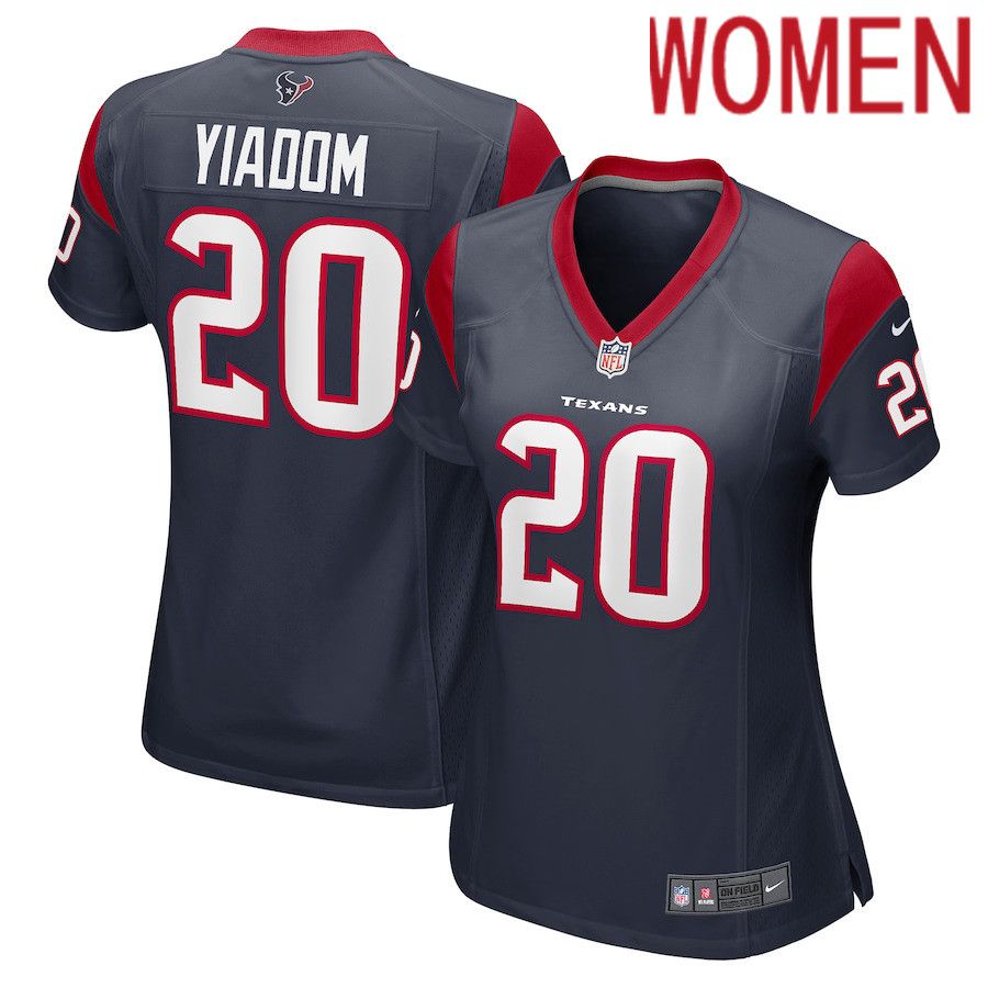 Women Houston Texans 20 Isaac Yiadom Nike Navy Game NFL Jersey